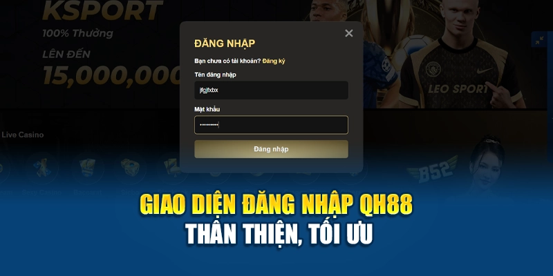 Giao diện đăng nhập QH88